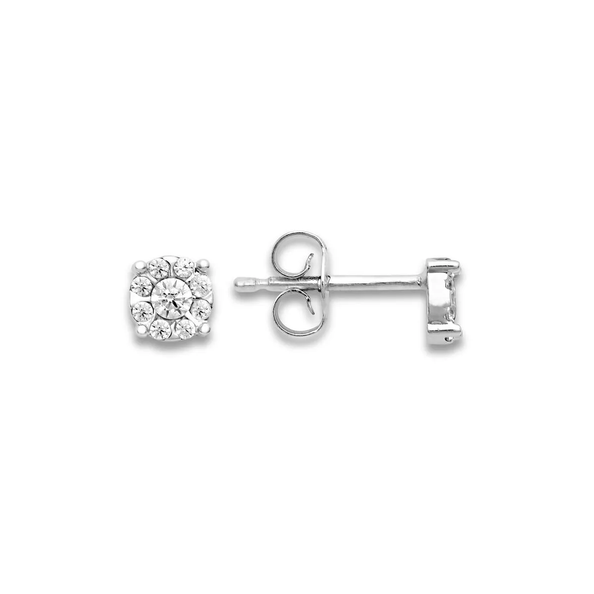 AOZ 439 Orecchini da Donna Ambrosia Gioielli in Oro Bianco 18kt e Micro Pavè di Zirconi