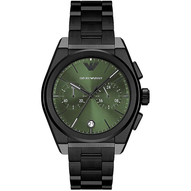 ARMANI – OROLOGIO UOMO – CRONOGRAFO PVD NERO 43MM QUADRANTE VERDE