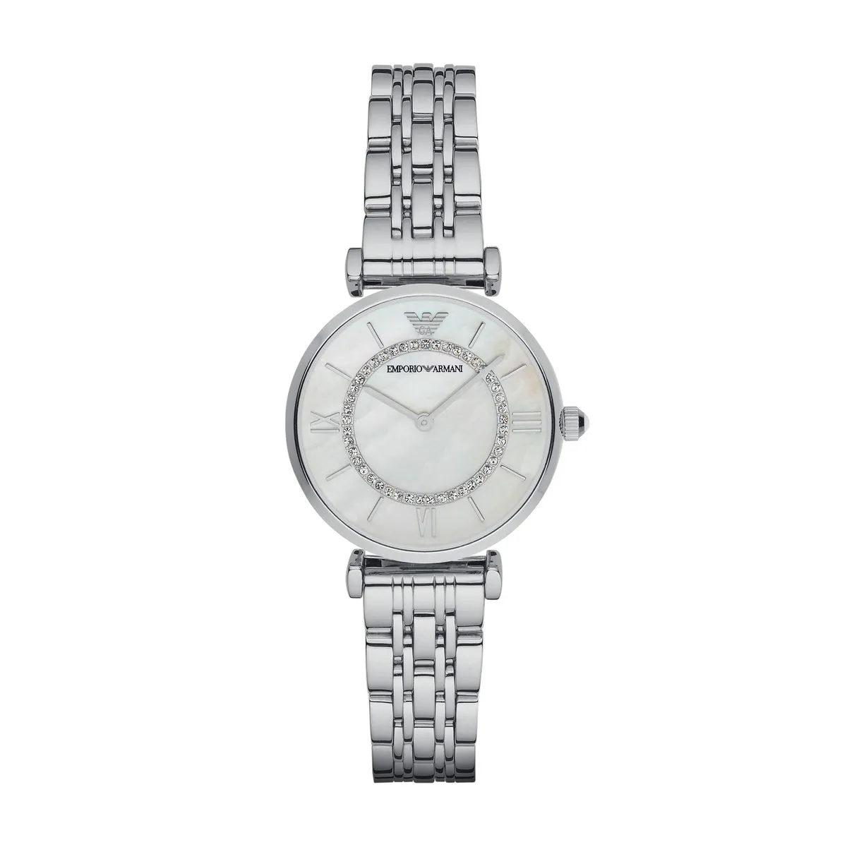 EMPORIO ARMANI AR1908 Gianni T-BAR Orologio Donna in Acciaio con Quadrante in Madreperla