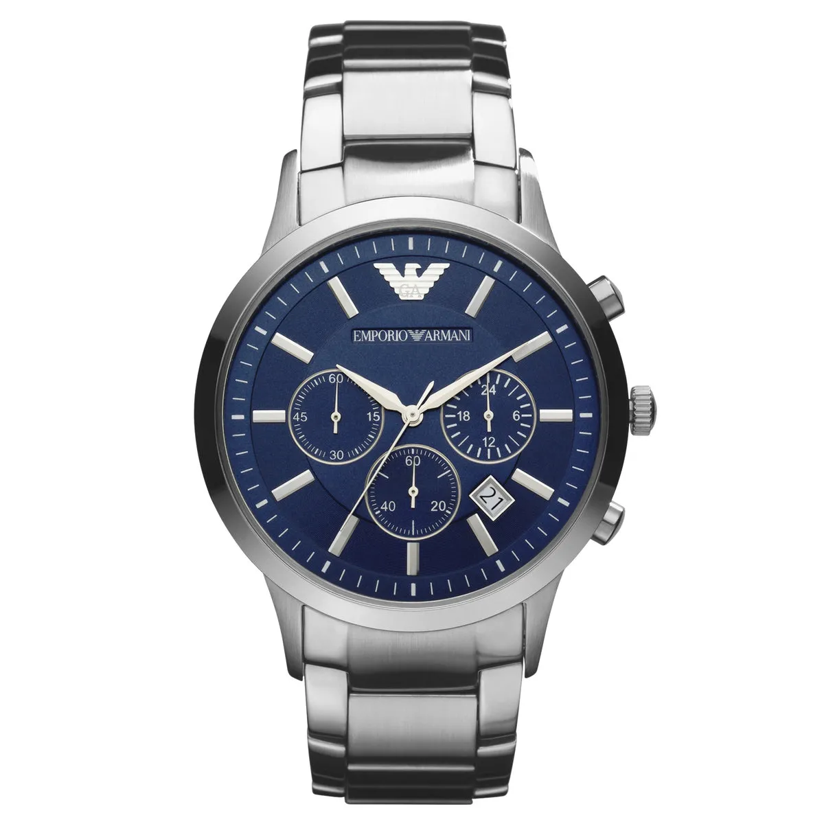 EMPORIO ARMANI AR2448 Renato Orologio Cronografo Uomo in Acciaio Quadrante Blu
