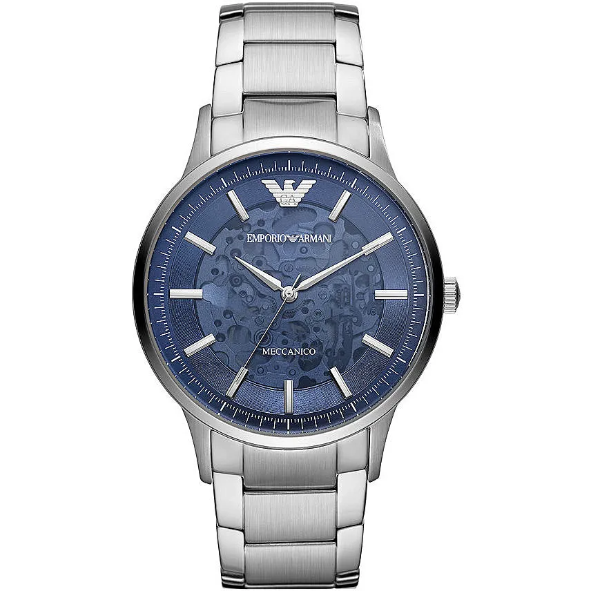 EMPORIO ARMANI AR60037 Renato Orologio Meccanico uomo in Acciaio Quadrante Blu