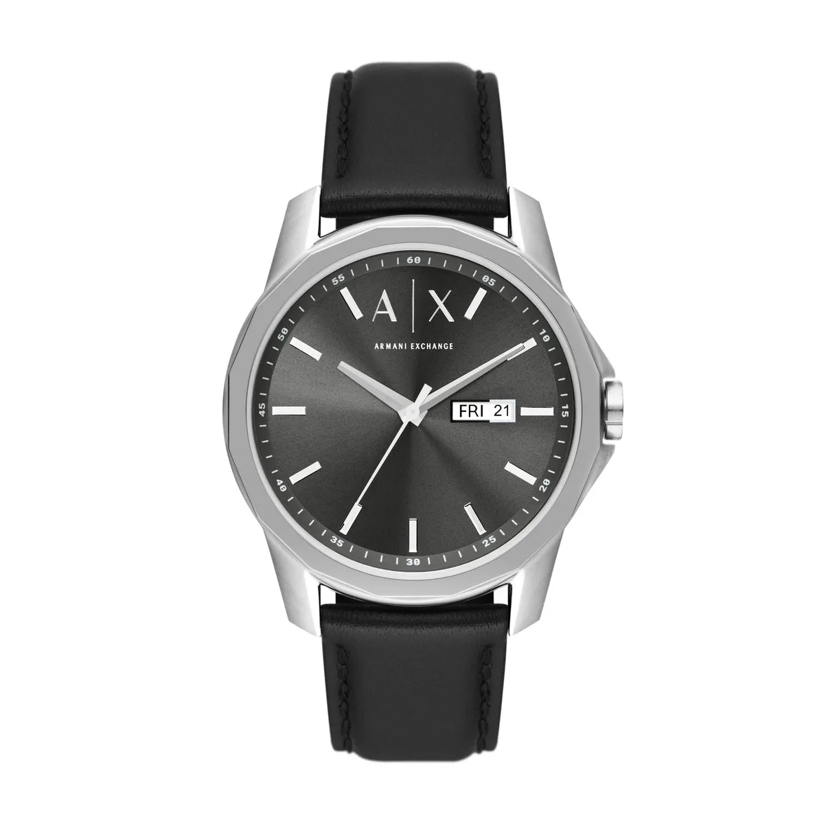 ARMANI EXCHANGE AX1735 Banks Orologio Uomo in Pelle Nera