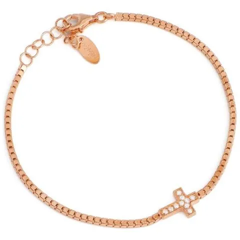 Amen Bracciale donna In Argento 925 – Collezione Tennis Rosè