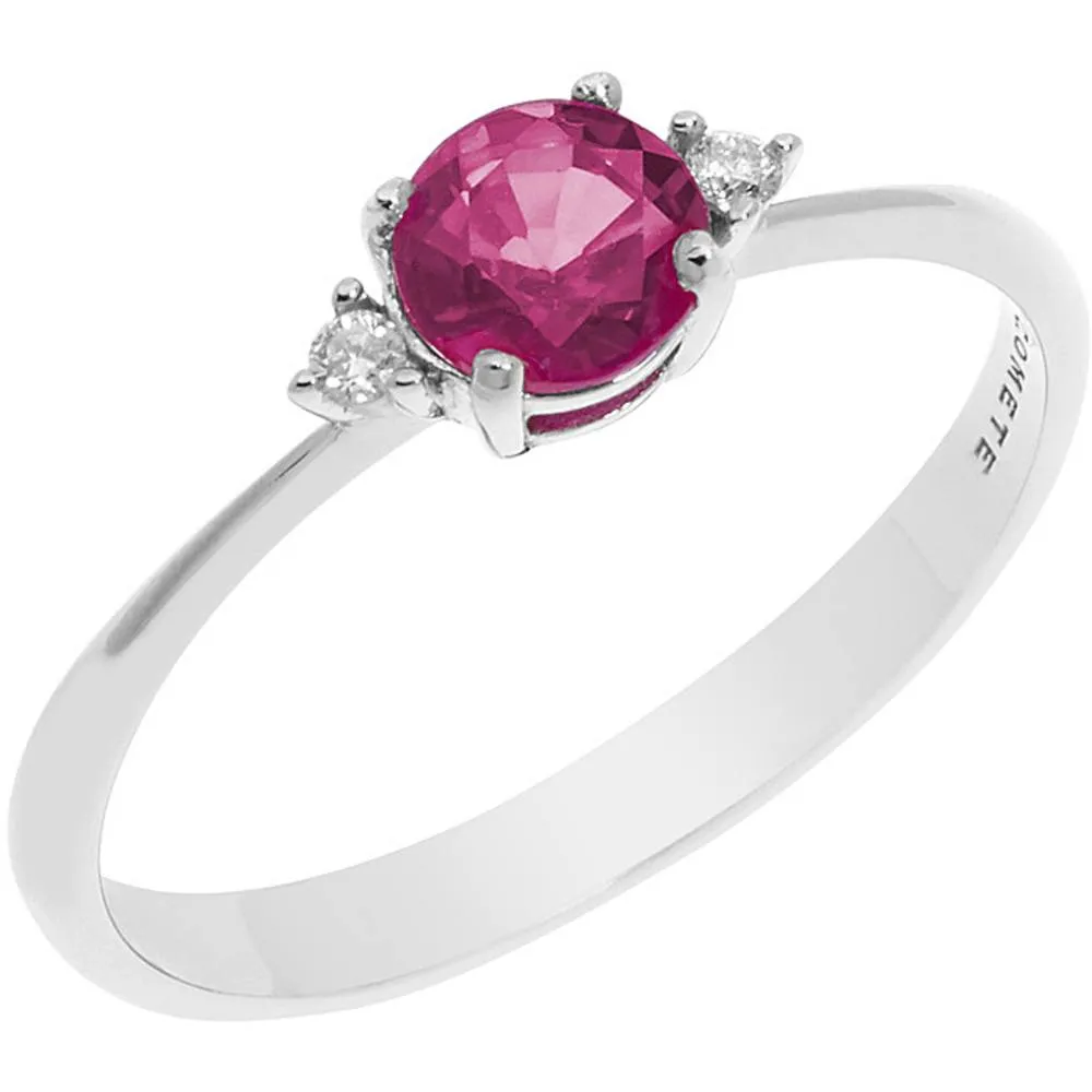 Anello Comete con Rubino Tondo e Diamanti ANB 2484