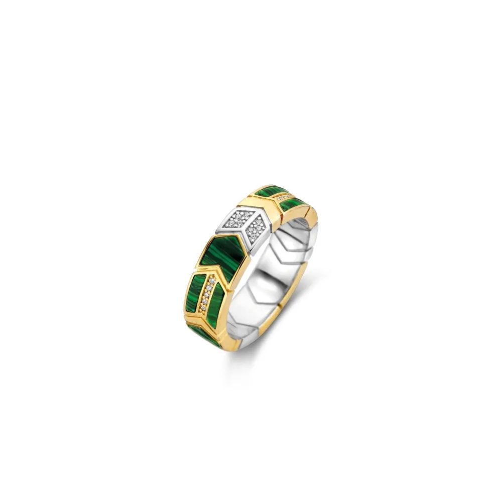 Anello Donna Ti Sento Fascia Con Malachite 12202MA