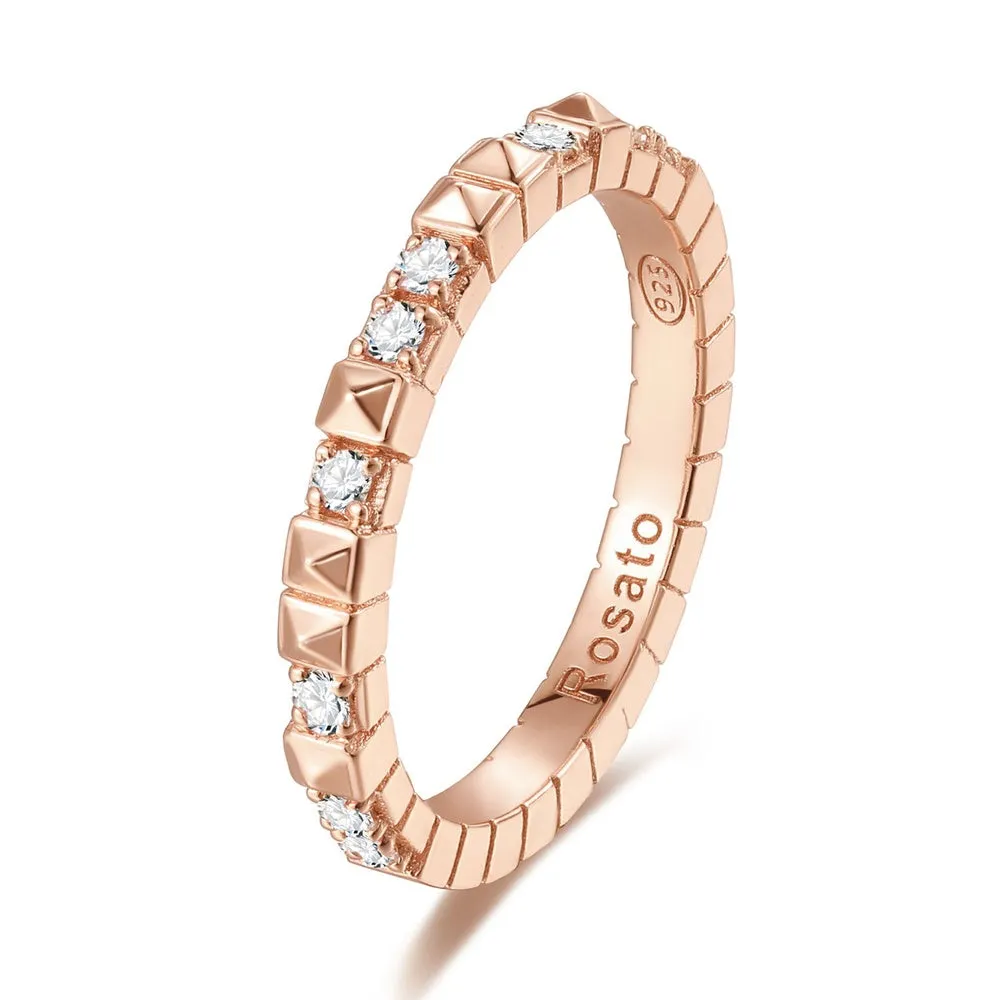 Anello Rosato Cubica Fedina Rosa Zirconi RZA012