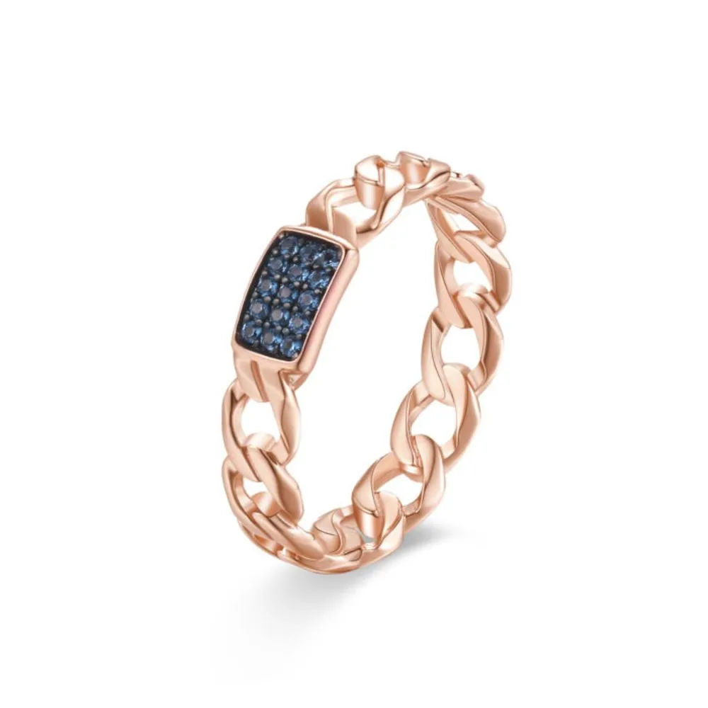 Anello Rosato Tag Futura Rosè Zirconi Blu RZFU36