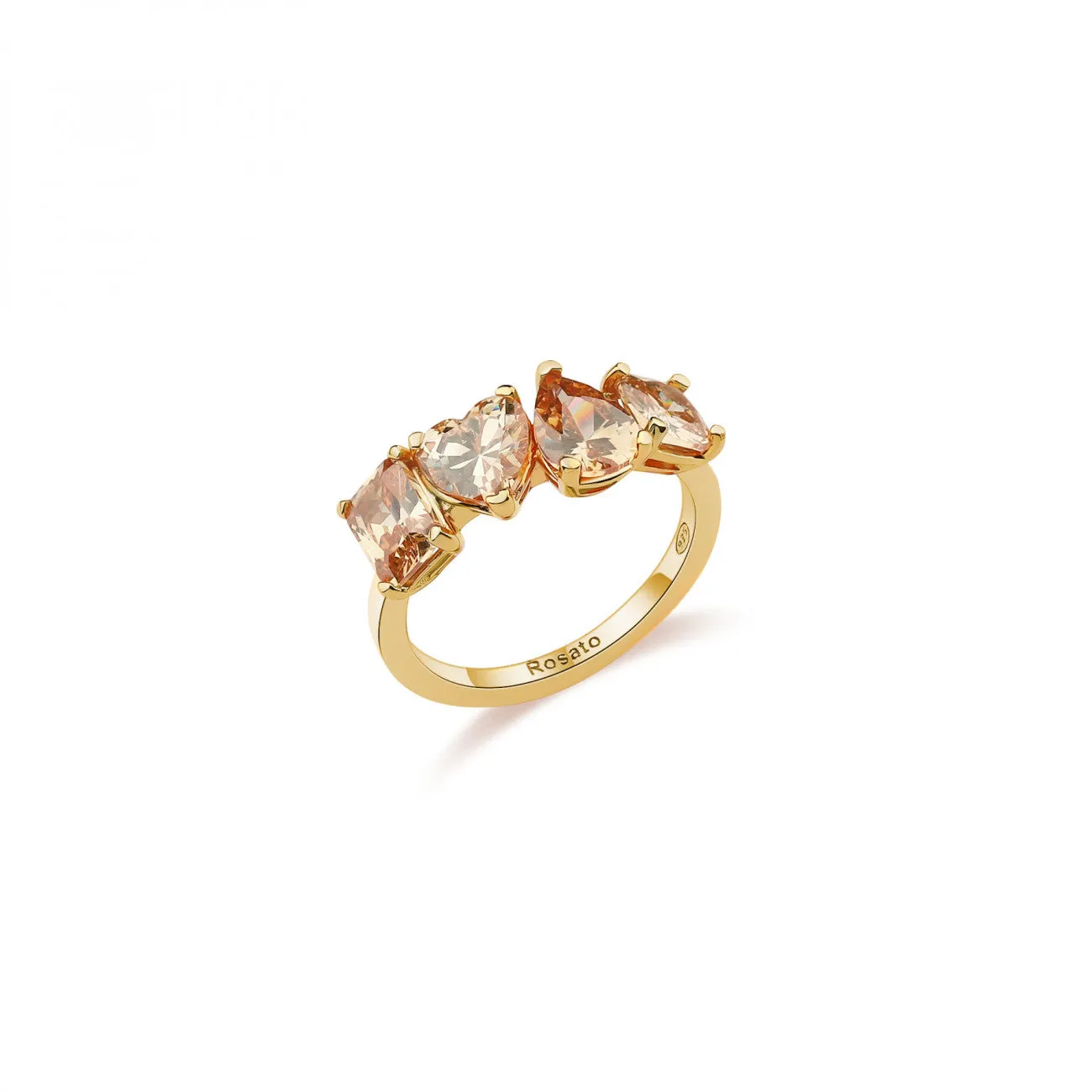 Anello Rosato Gemma con Zirconi Champagne RZGE33