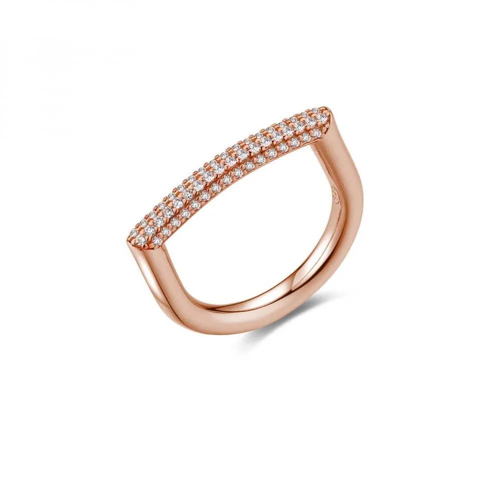 Anello Rosato in Argento Rosé con Zirconi RZBI34