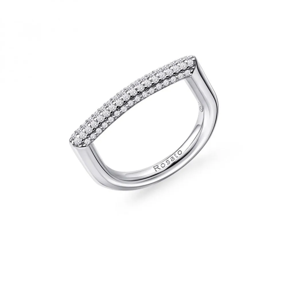 Anello Rosato in Argento con Zirconi RZBI33