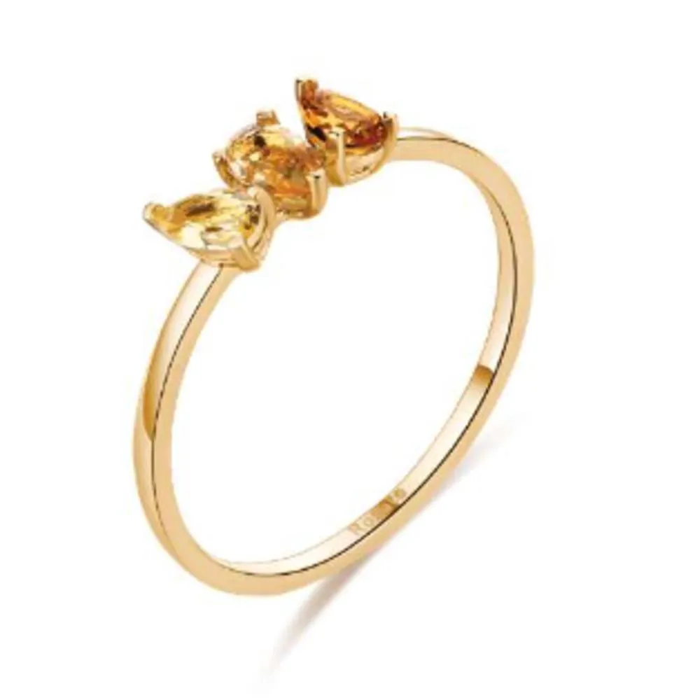 Anello Rosato in Oro con Quarzi Citrini RGAA003