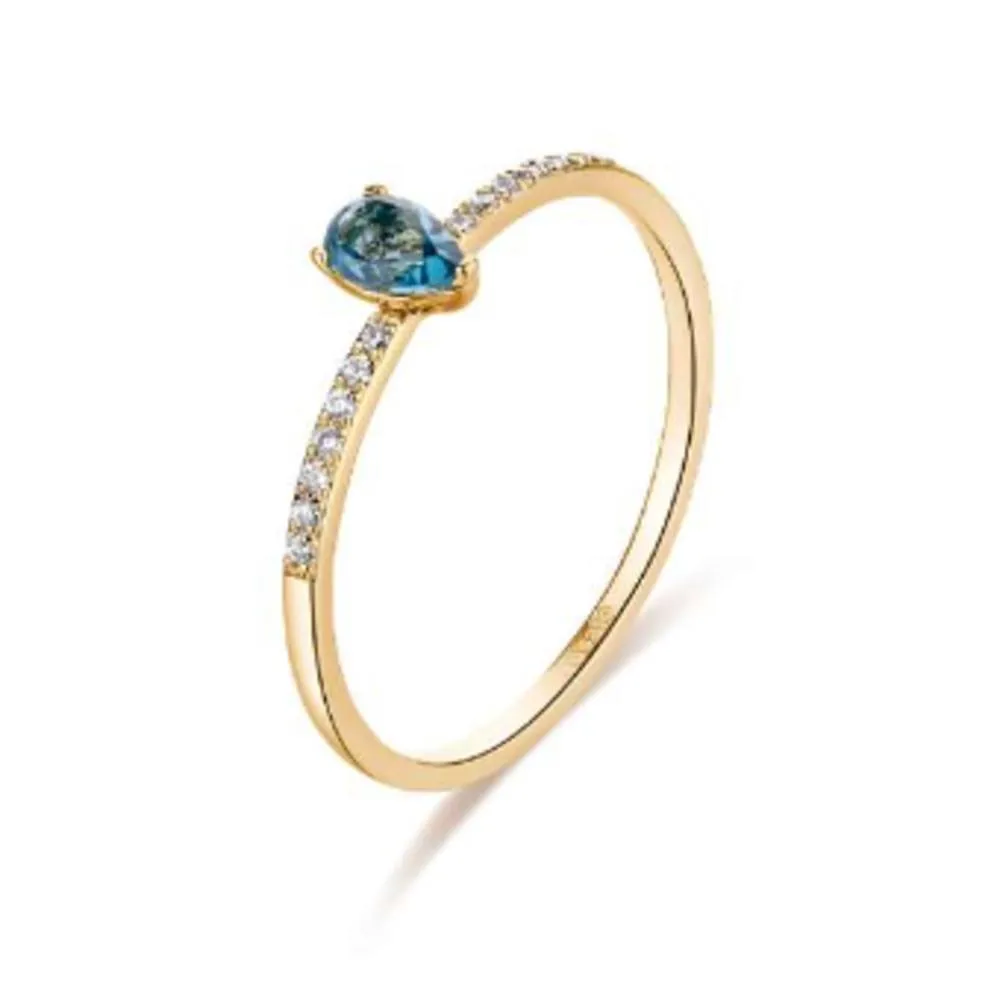 Anello Rosato in Oro con Topazio e Diamanti RGAA006