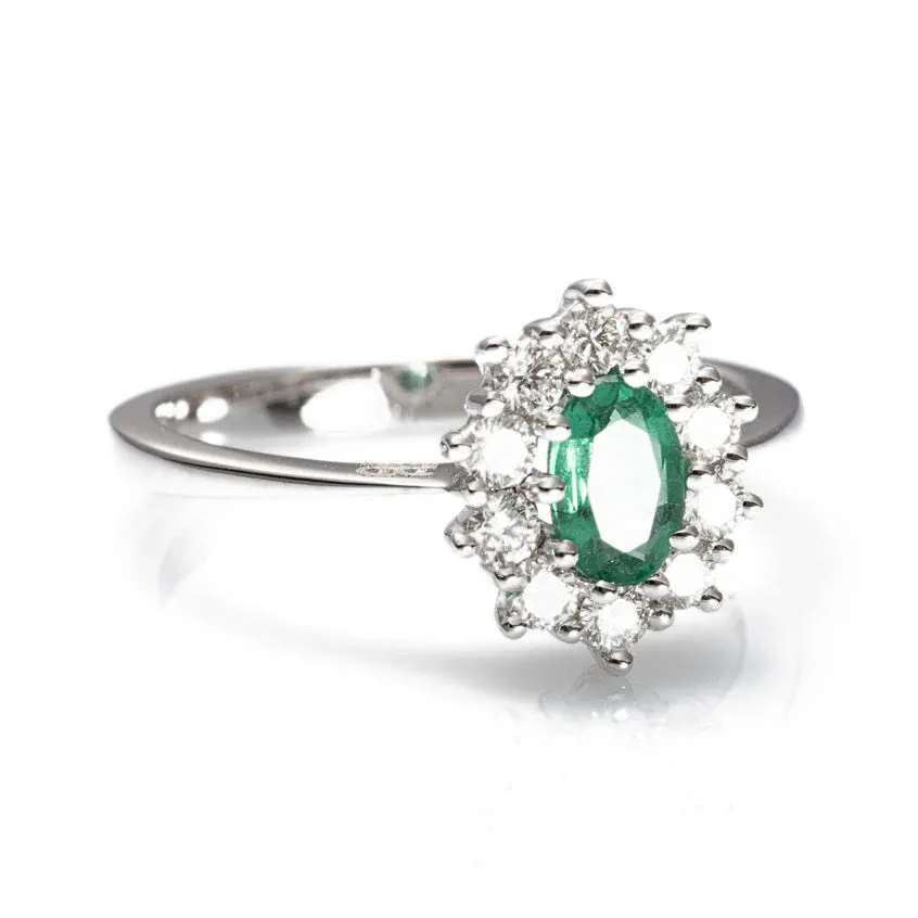 Anello Davite & Delucchi con Smeraldo e Diamanti