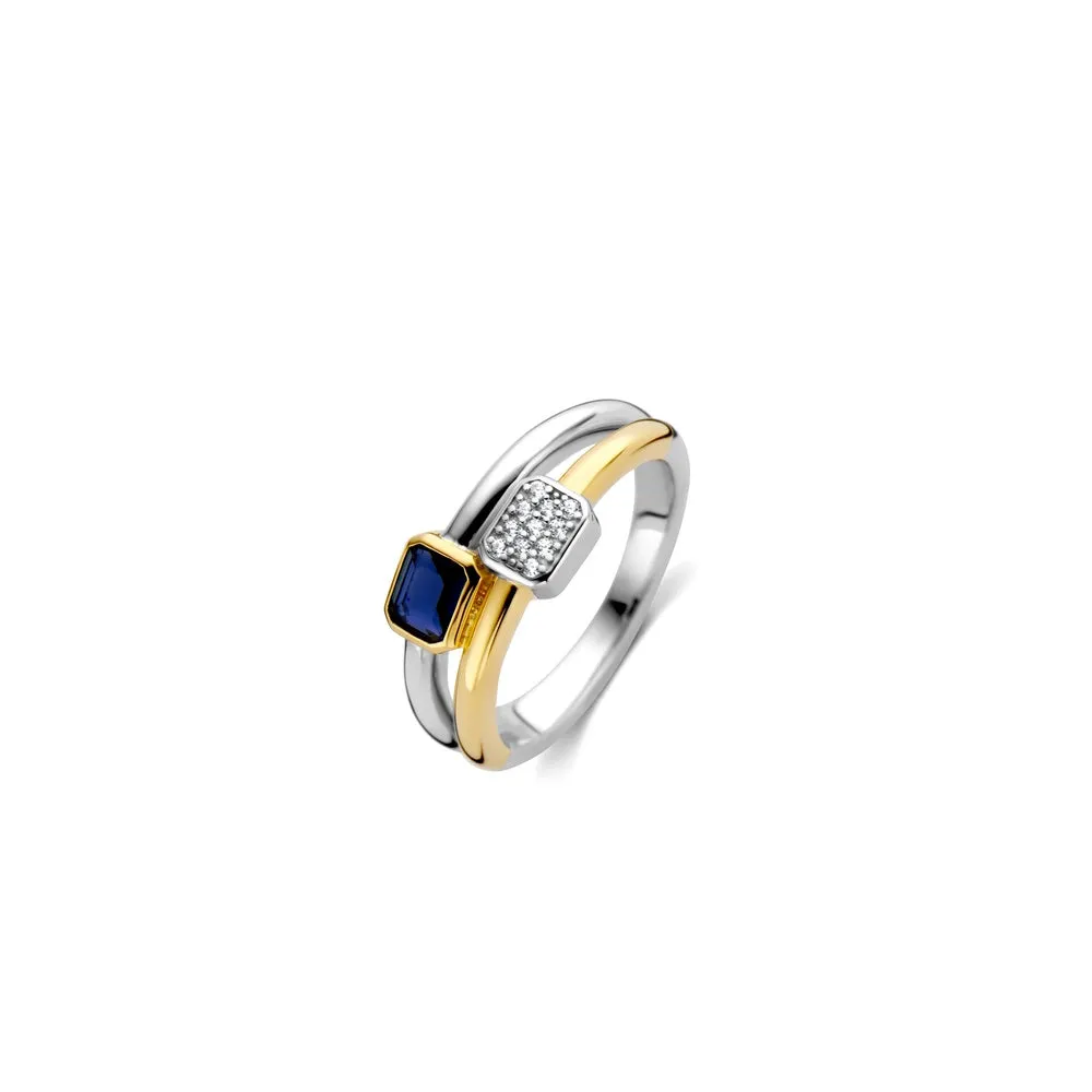 Anello Ti Sento con Pietra Blu e Zirconi 12275BY
