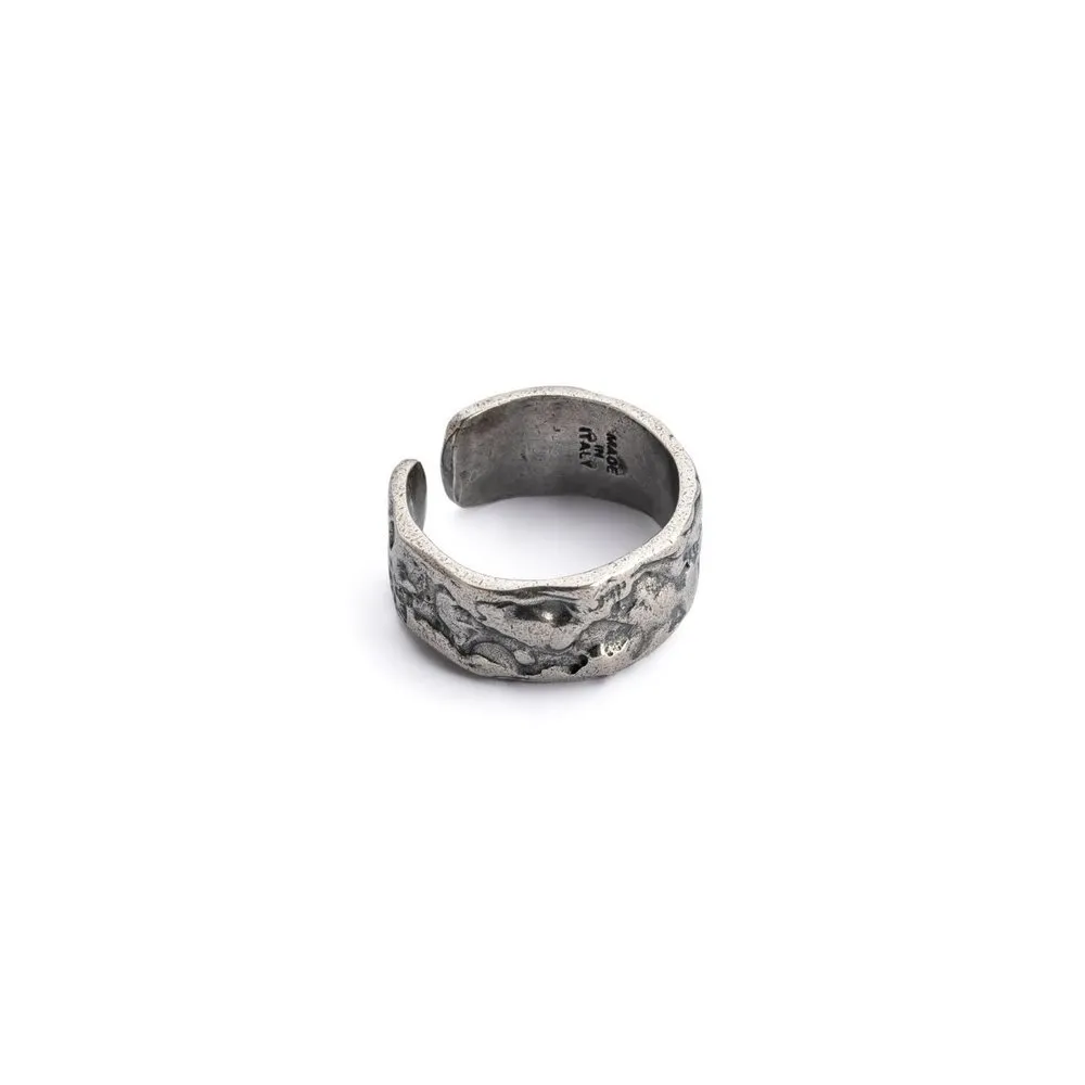 Anello Uomo Antracite Fascia in Argento CONTE