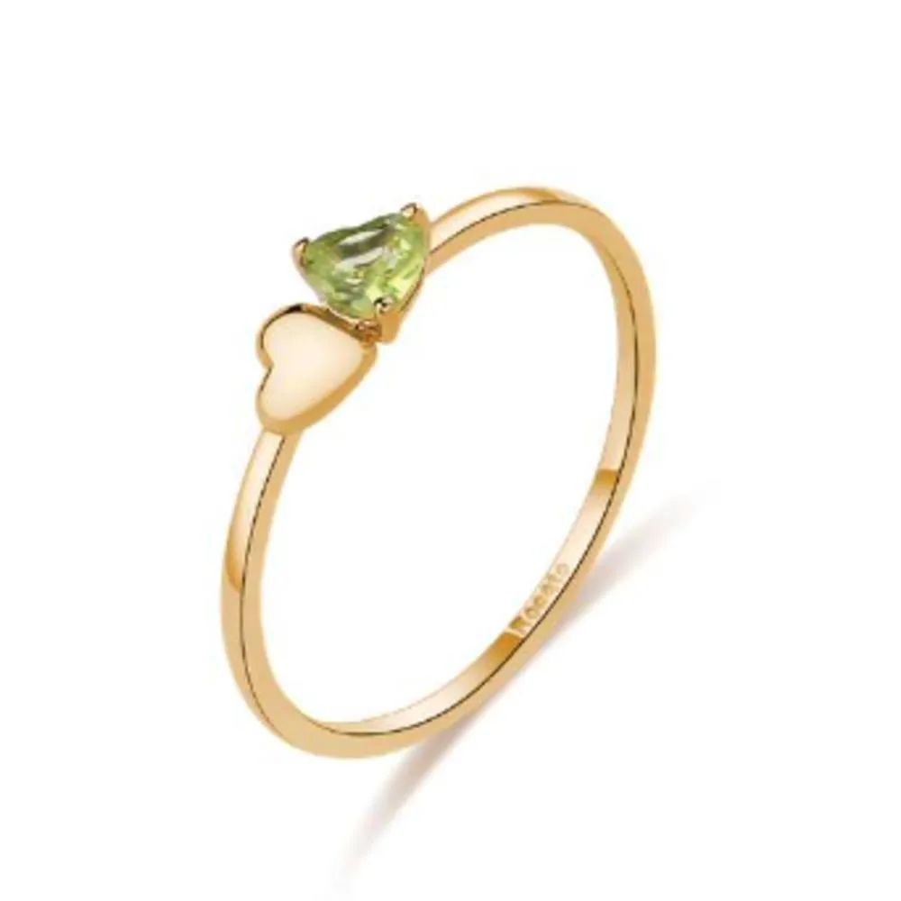 Anello con Cuori Rosato in Oro con Pietra RGAA001