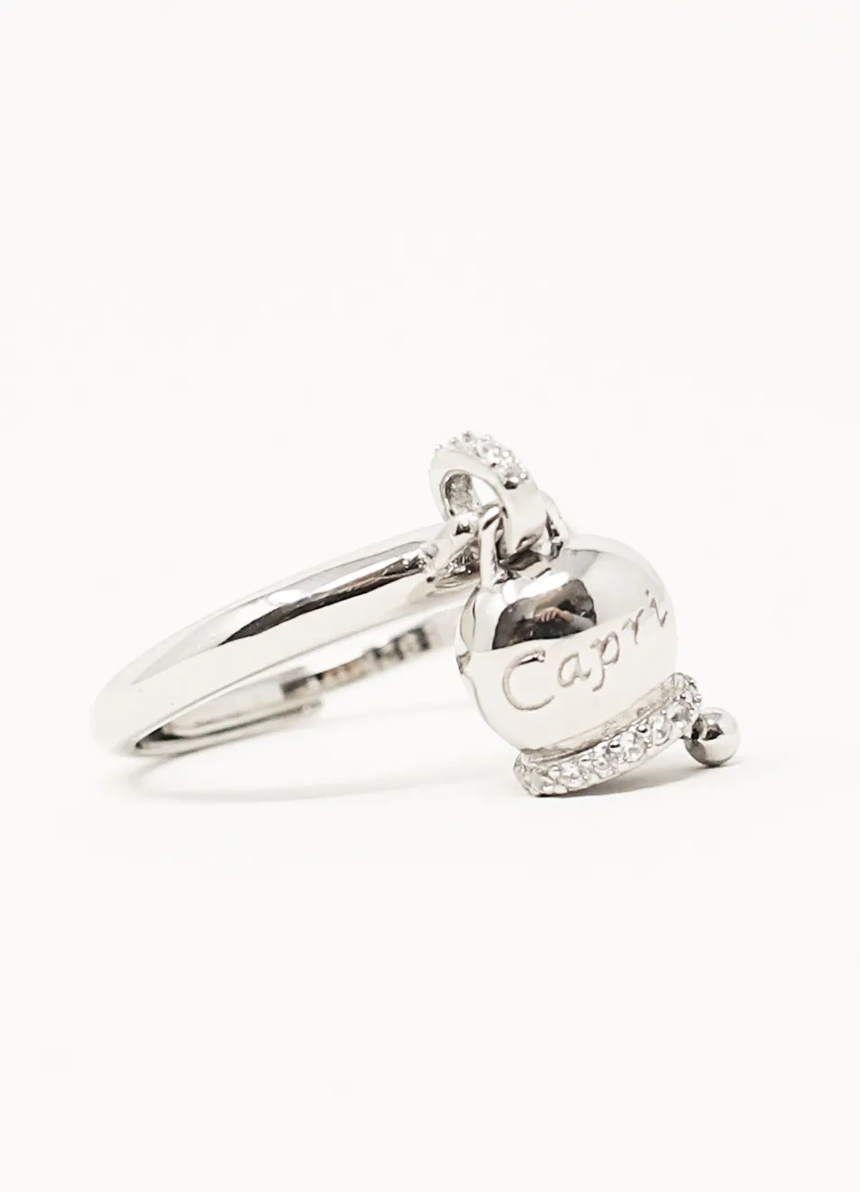 Anello donna con campanella capri in argento regolabile