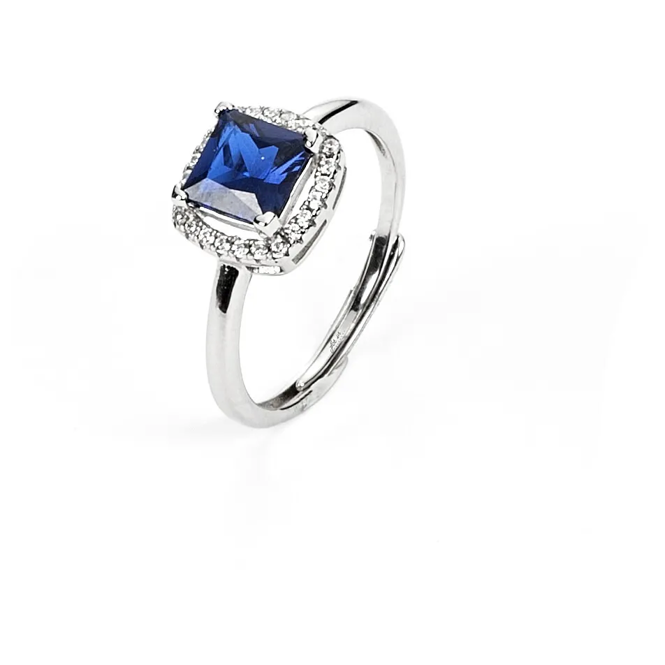 Anello donna gioielli 4US Cesare Paciotti 4uan5399w con pietra blu