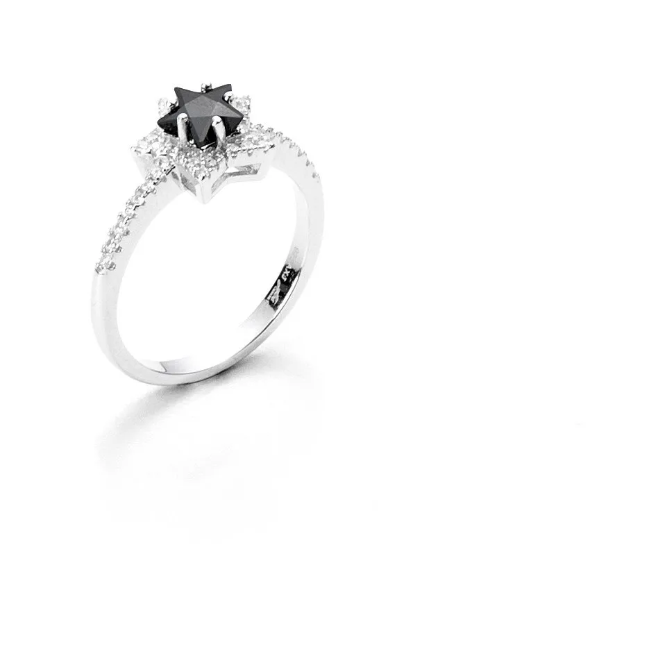 Anello donna gioielli 4US Cesare Paciotti Black Star 4uan3212w