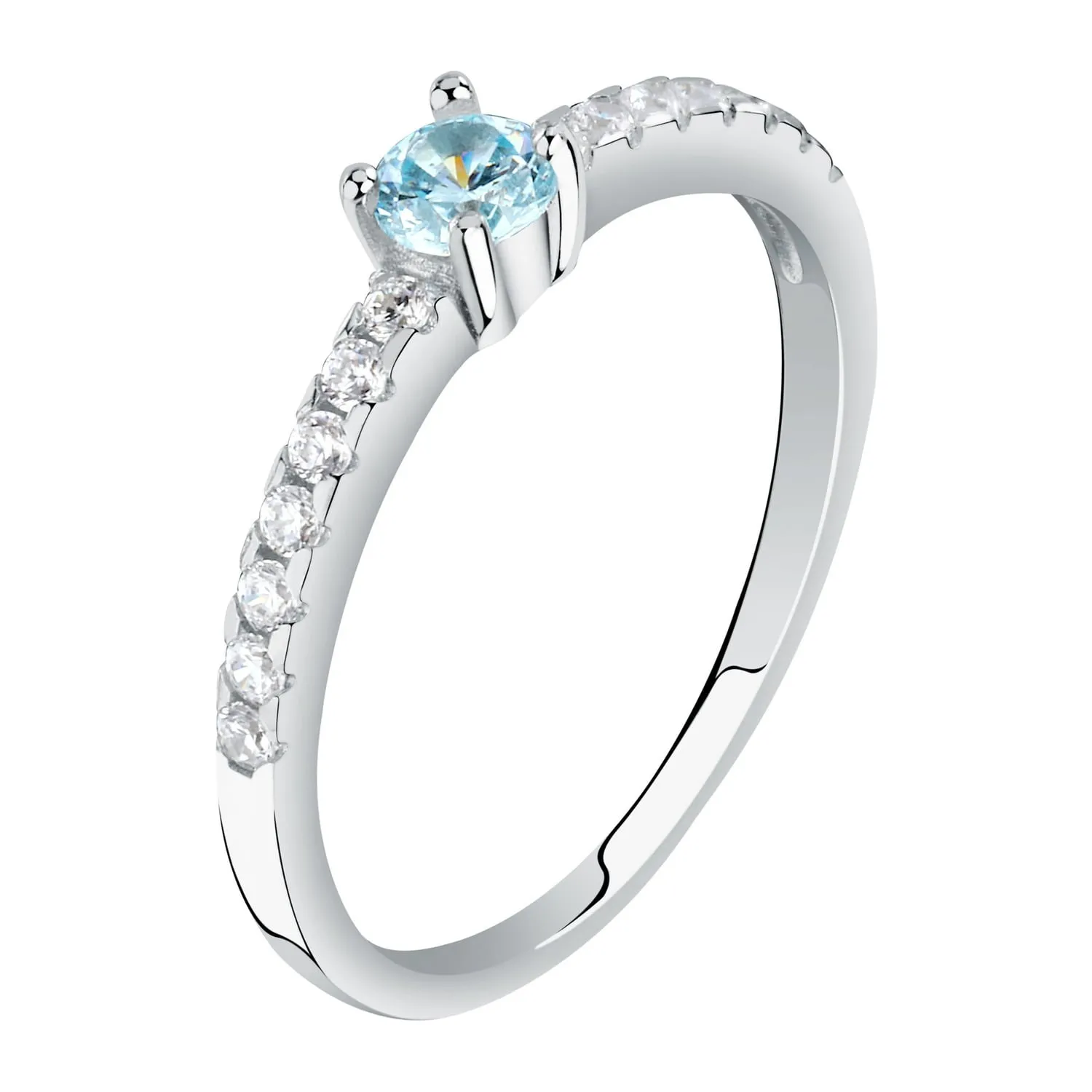 Anello donna in argento con zircone azzurro misura 16 Le petite story lps03awv05016