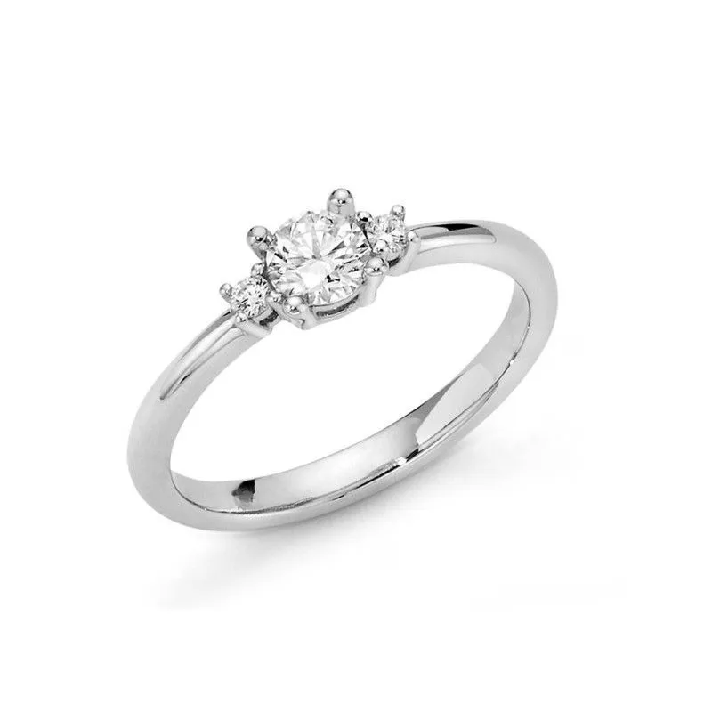 Anello solitario in oro bianco e diamanti Yukiko LID3429Y-032G7