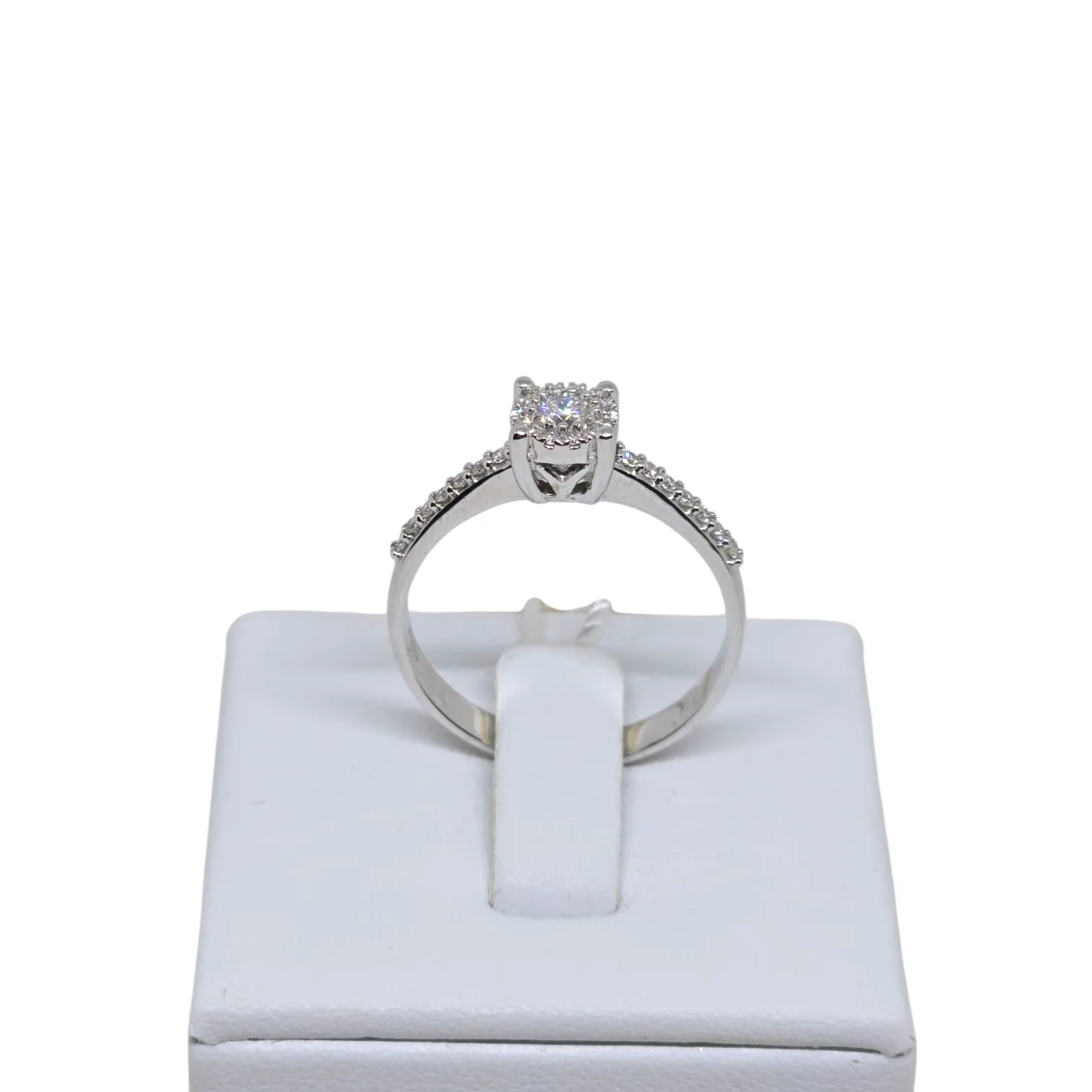 Anello solitario in oro bianco e diamanti ANCHIC/3 PG Gioielli donna