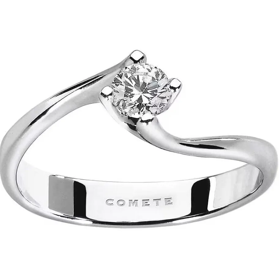 Anello solitario oro bianco e diamanti donna gioielli Comete anb 2038