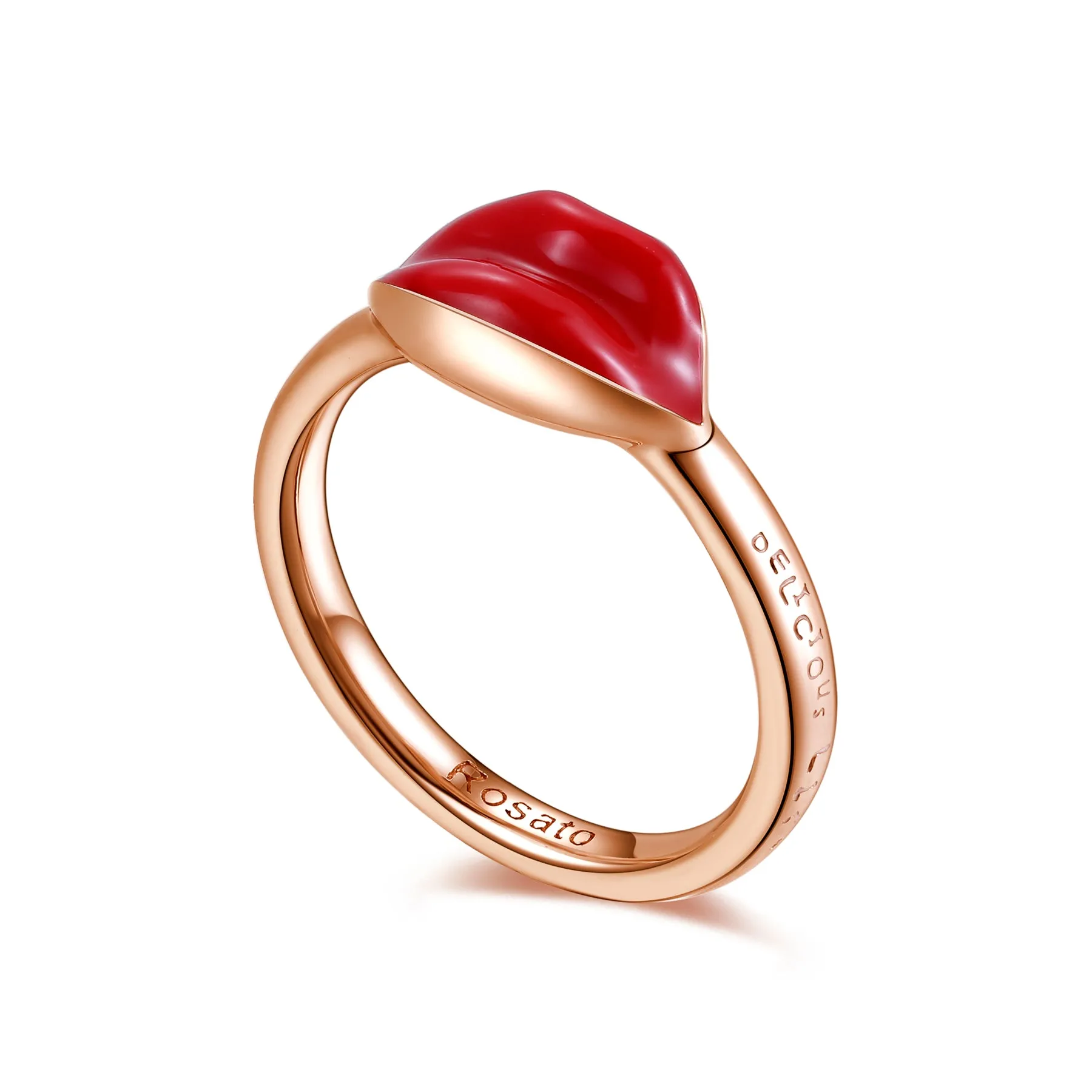 Anello Rosato Storie Bocca Rosè con Smalto RZA003