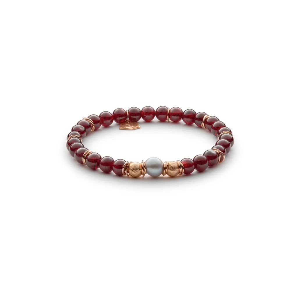 Antracite Bracciale Lady con Granato ROSA