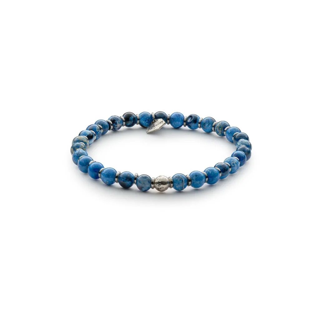 Antracite Bracciale Mono con Agata Azzurra NEFERTITI