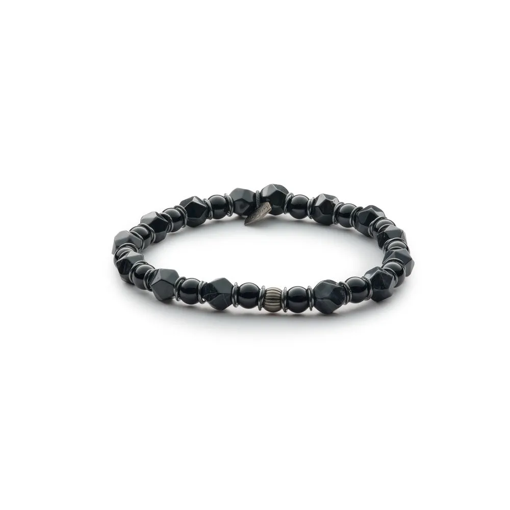 Antracite Bracciale Rock con Agata Nera SANTANA