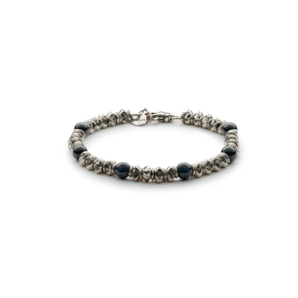 Antracite Bracciale Silver Plus con Occhio di Tigre BEATRICE
