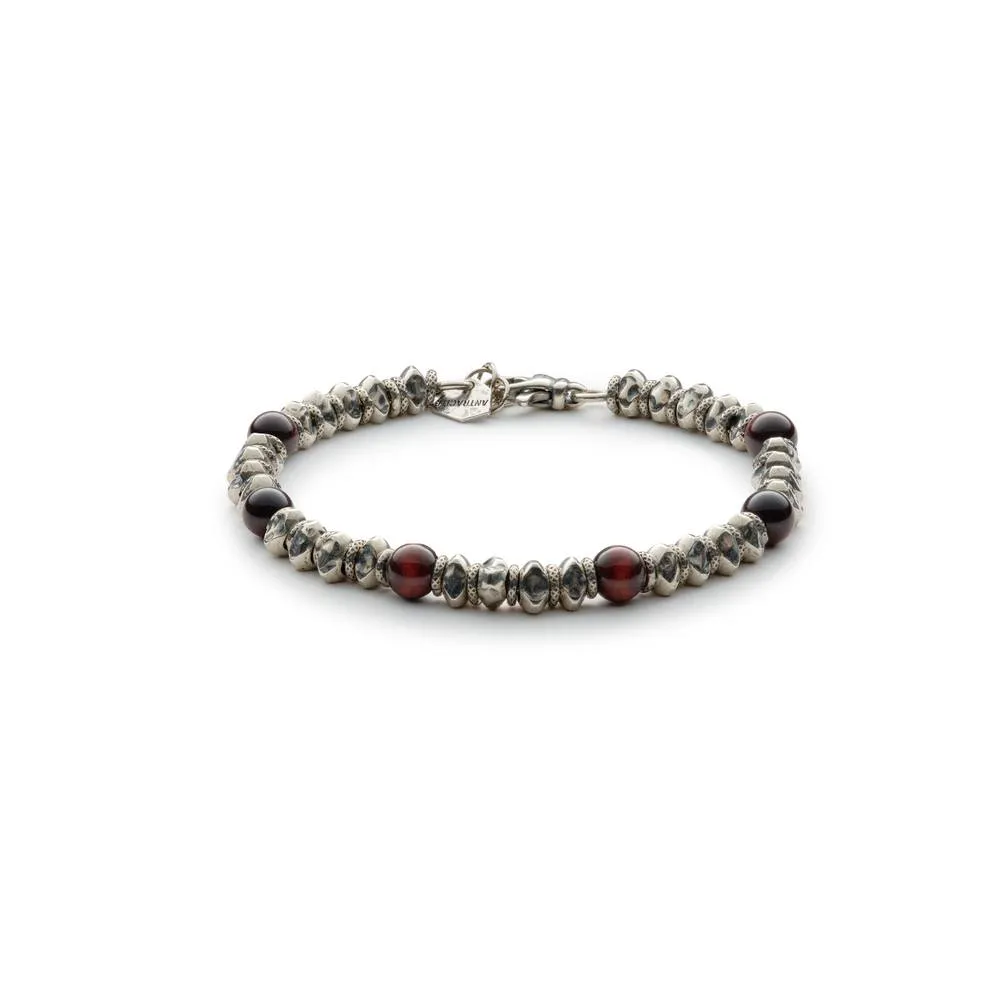 Antracite Bracciale Silver Plus con Occhio di Tigre INFERNO
