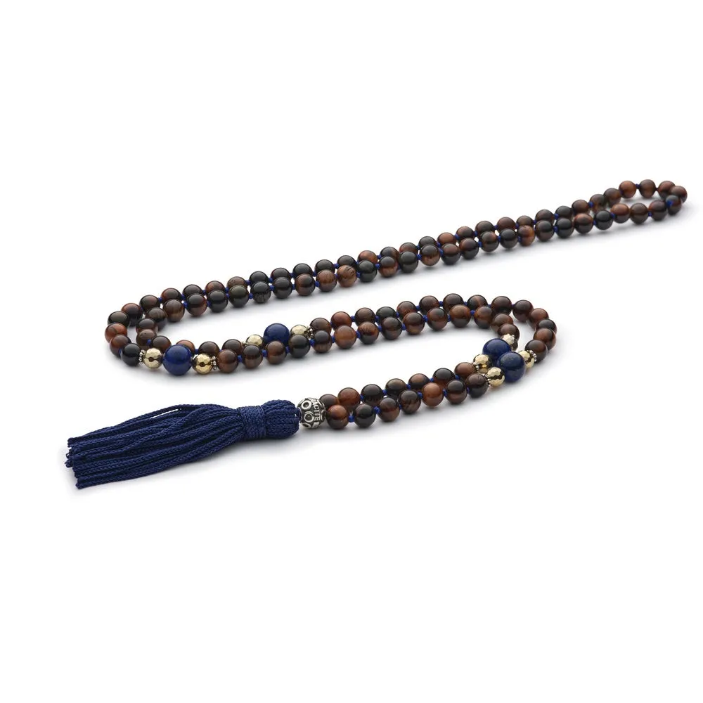 Antracite Mala Tibetano con Pietre Dure AGRA