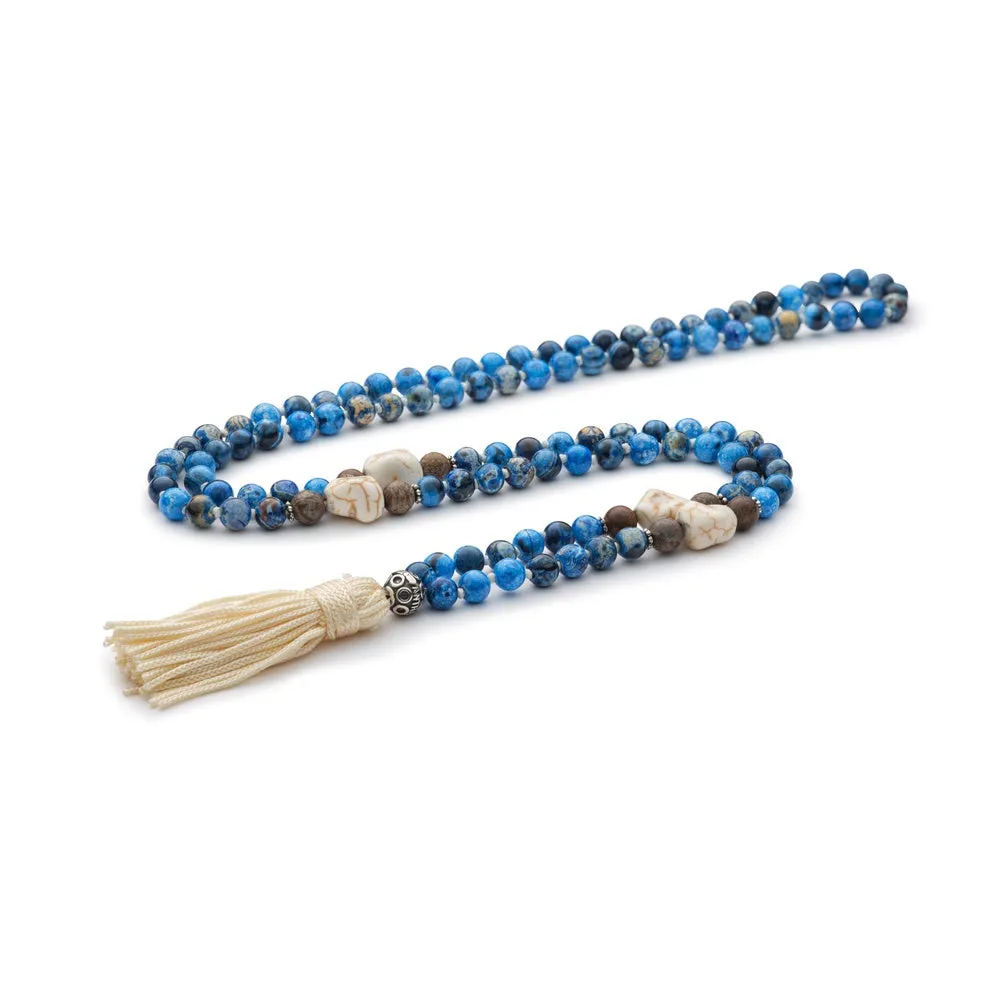 Antracite Mala Tibetano con Pietre Dure INDIA