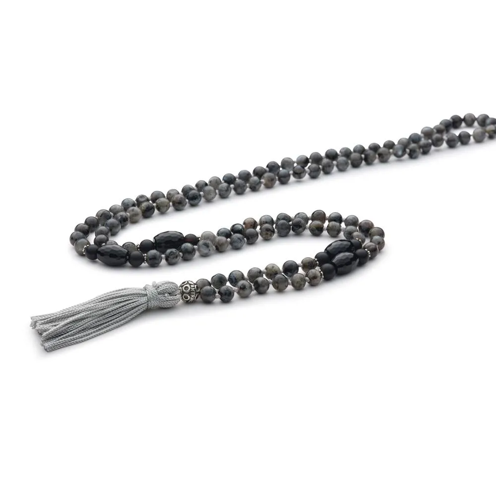 Antracite Mala Tibetano con Pietre Dure JAVA