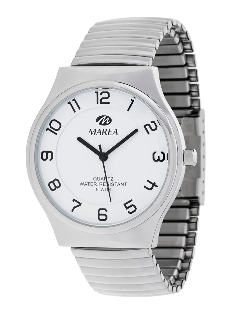 MAREA B35274/1 Orologio Elasticizzato da Uomo con Quadrante Bianco