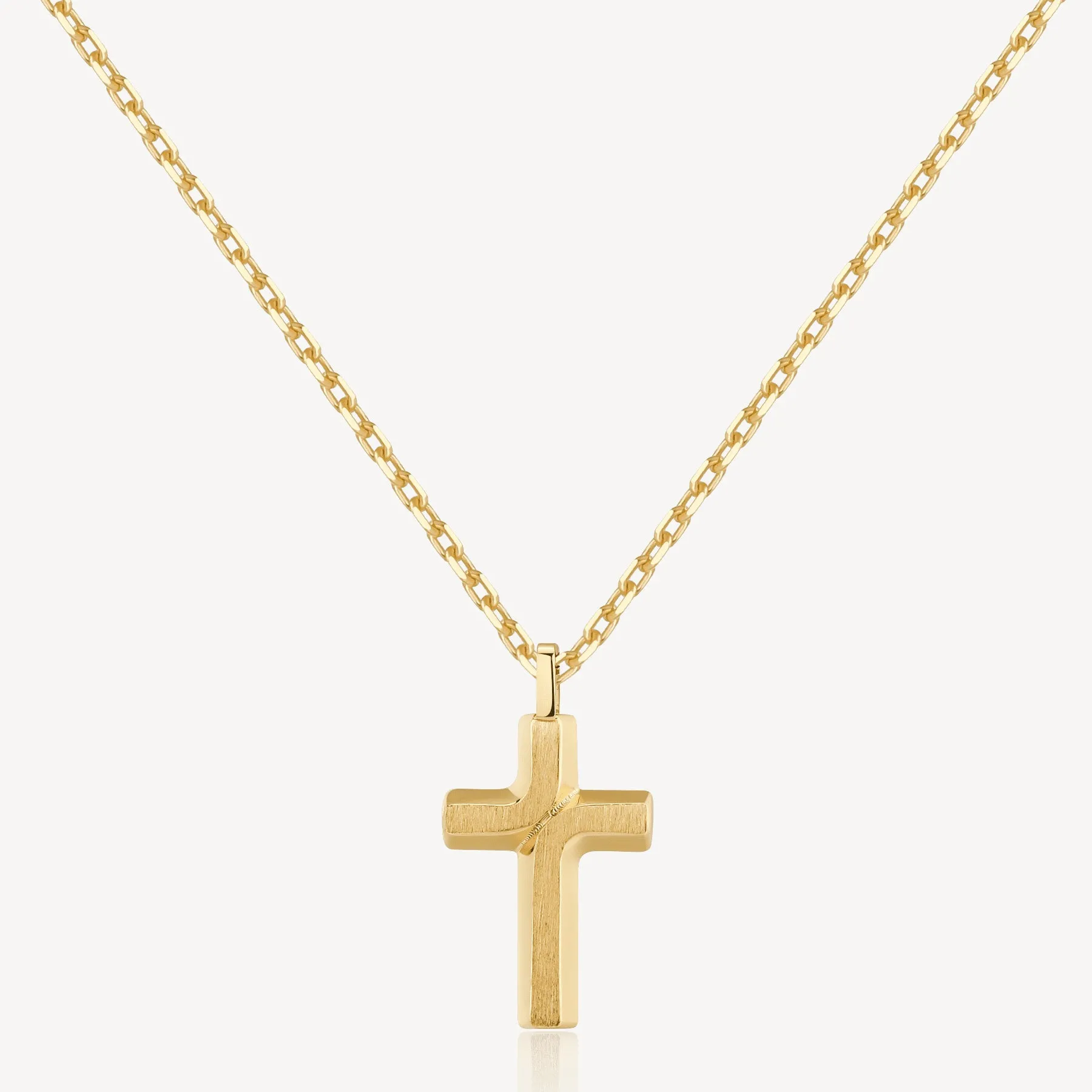 COLLANA BROSWAY BACKLINER UOMO PVD ORO CON PENDENTE CROCE - BBC05