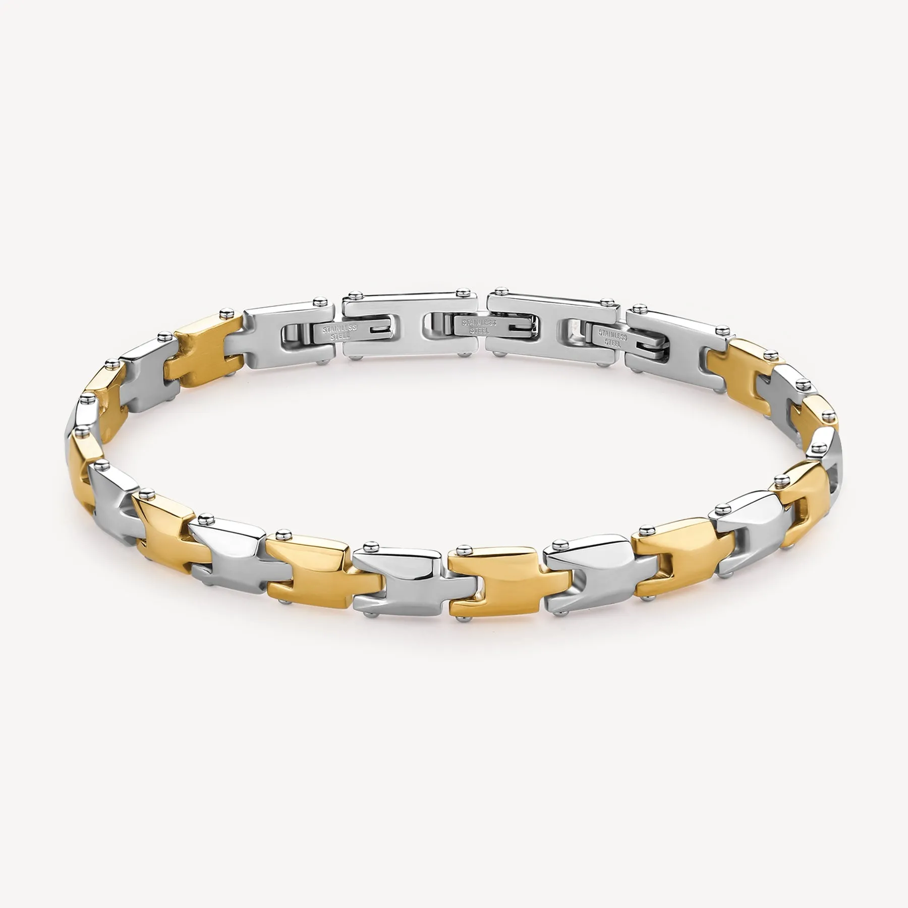 BRACCIALE BROSWAY BACKLINER UOMO IN ACCIAIO E PVD ORO - BBC21