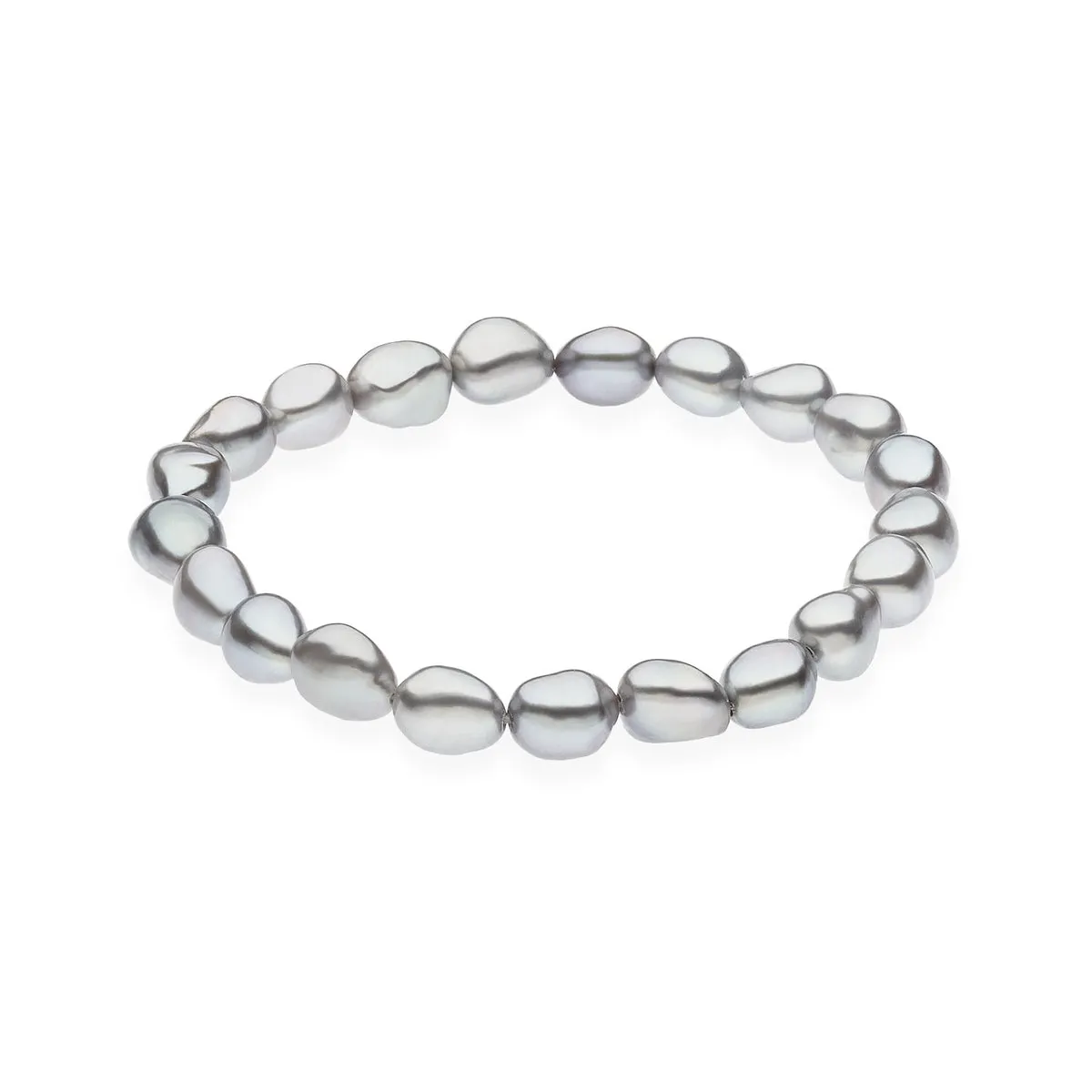 BBQ 123 Bracciale a filo di Perle Grigie elasticizzato Comete Gioielli