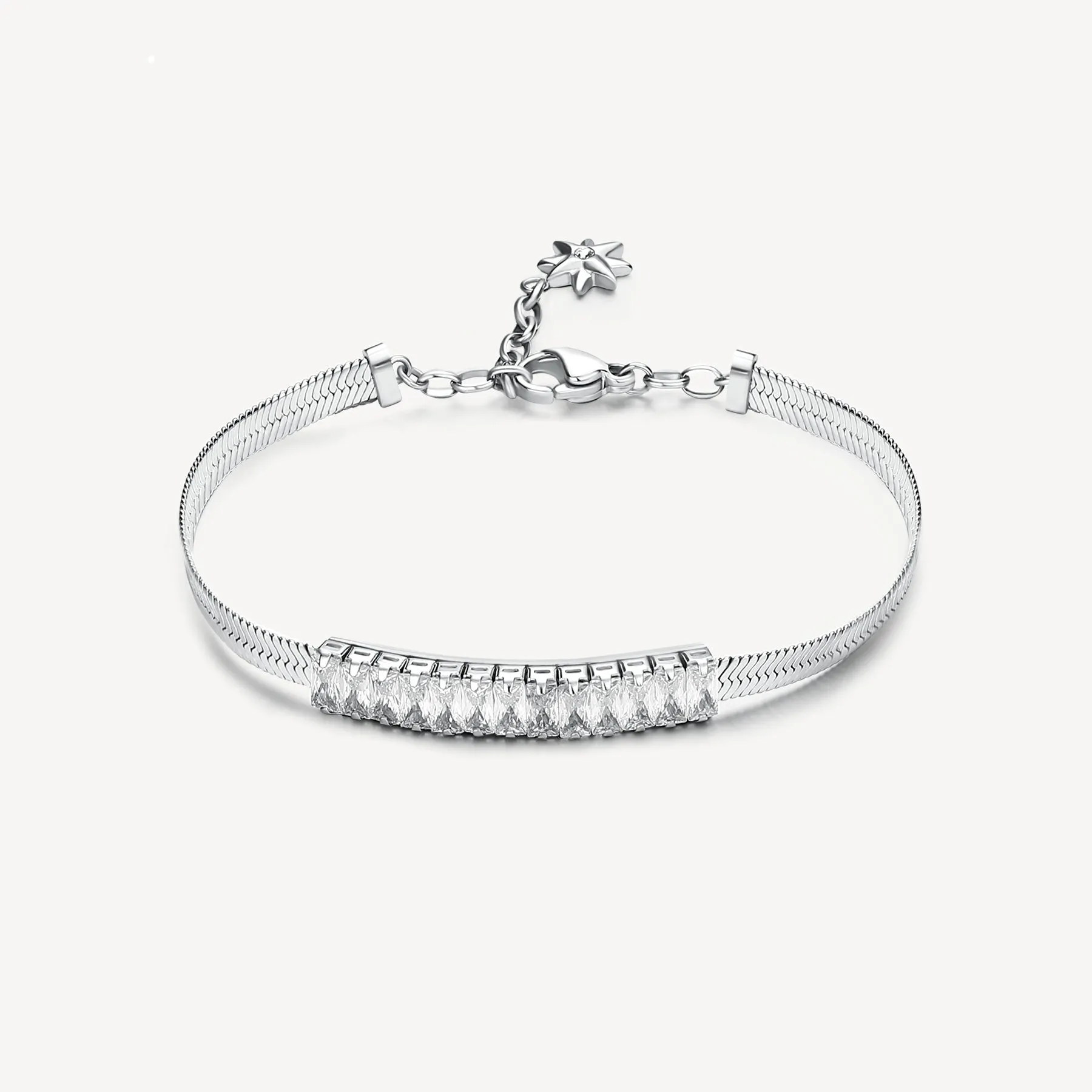 BRACCIALE BROSWAY DESIDERI IN ACCIAIO CON CRISTALLI BAGUETTES - BEI087