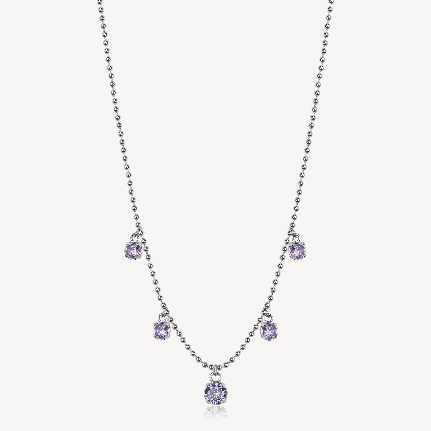 COLLANA BROSWAY DESIDERI PROTEZIONE IN ACCIAIO PENDENTI CRISTALLI VIOLA - BEIN013