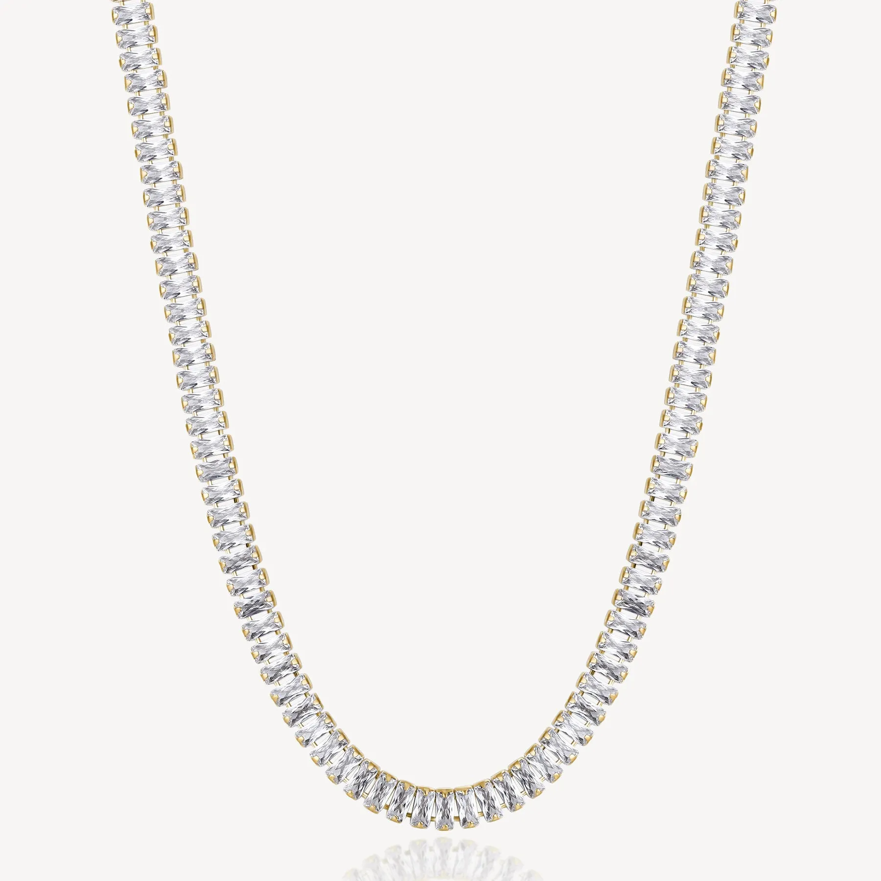 GIROCOLLO BROSWAY DESIDERI PVD ORO CRISTALLI BAGUETTES - BEIN019