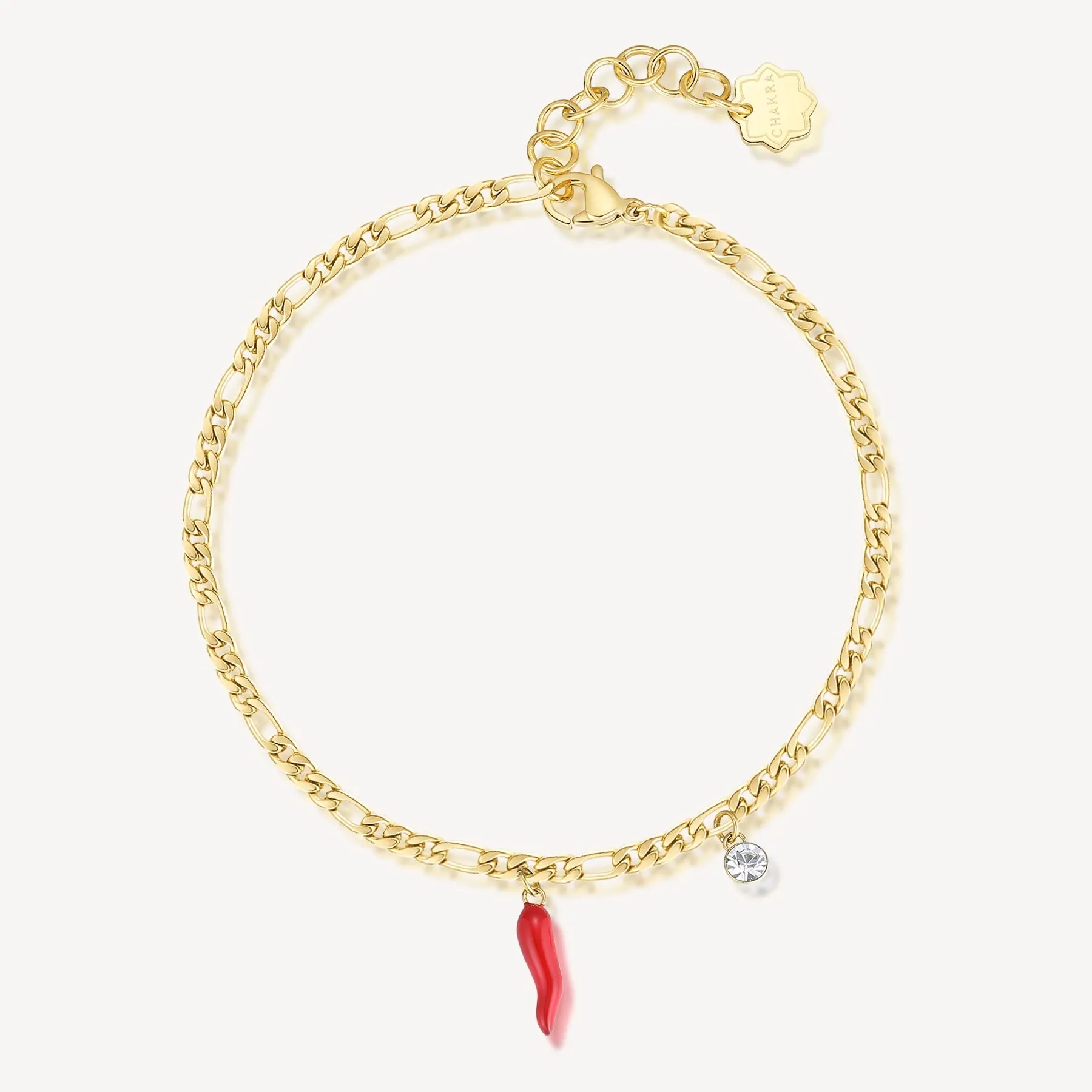 CAVIGLIERE BROSWAY CHAKRA PORTAFORTUNA PVD ORO CRISTALLO CORNETTO - BHKA004