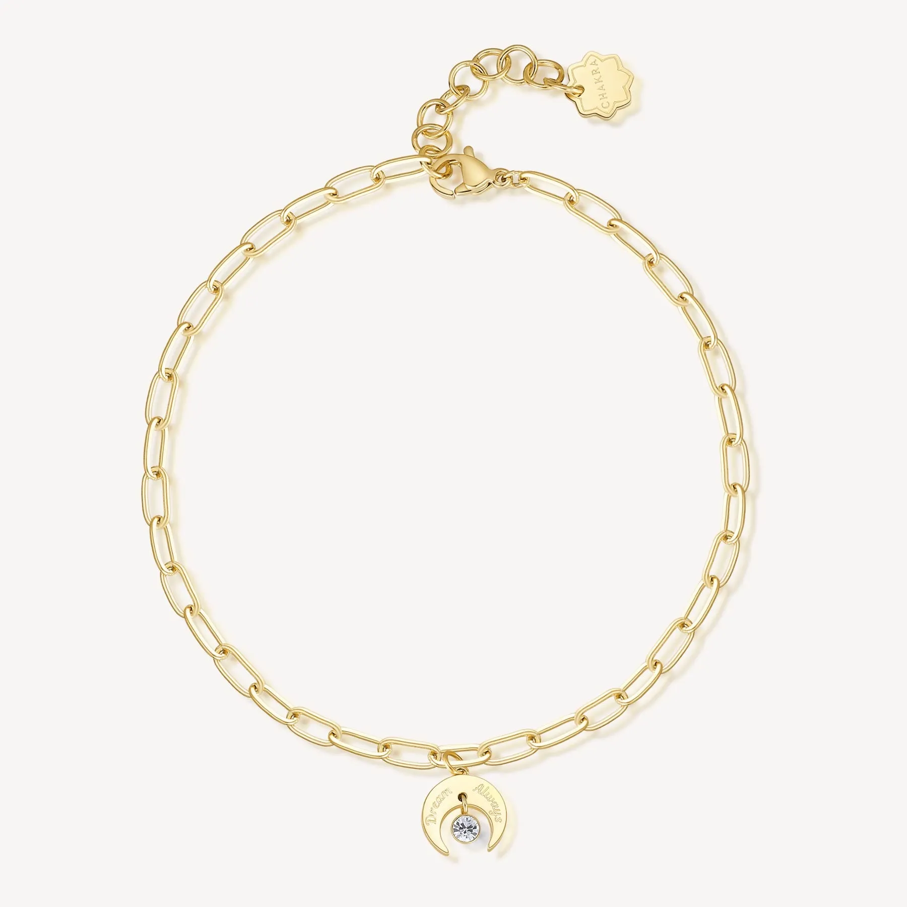 CAVIGLIERE BROSWAY CHAKRA MISTICI PVD ORO CHARM LUNA E CRISTALLO - BHKA005