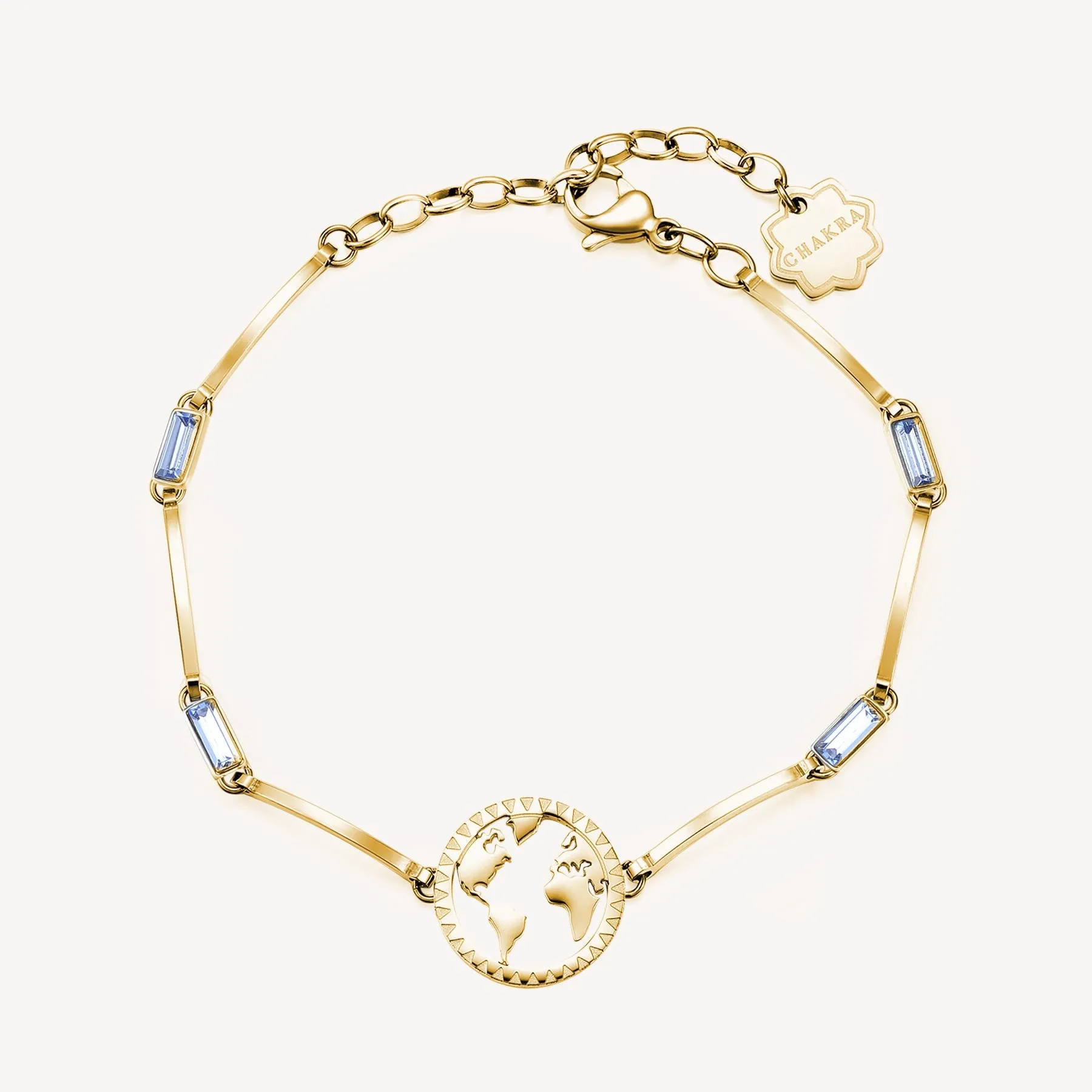 BRACCIALE BROSWAY CHAKRA VIAGGIO IN ACCIAIO CRISTALLI AZZURRI - BHKB018