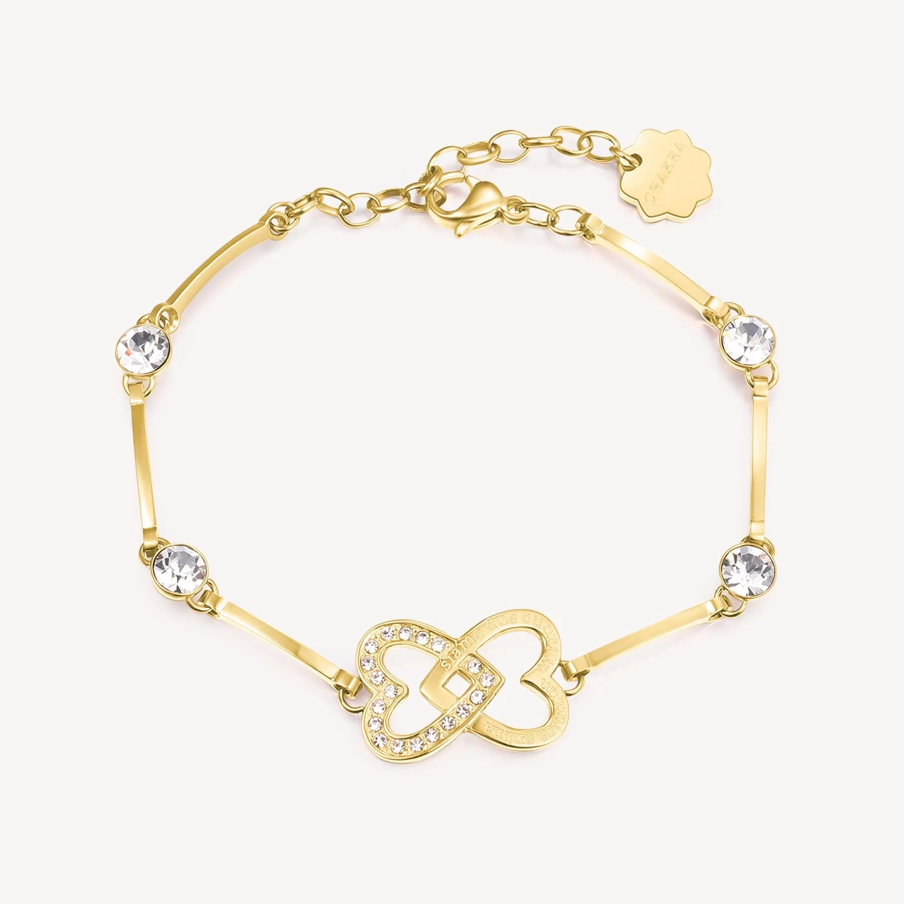 BRACCIALE BROSWAY CHAKRA AMORE PVD ORO CON CRISTALLI - BHKB048