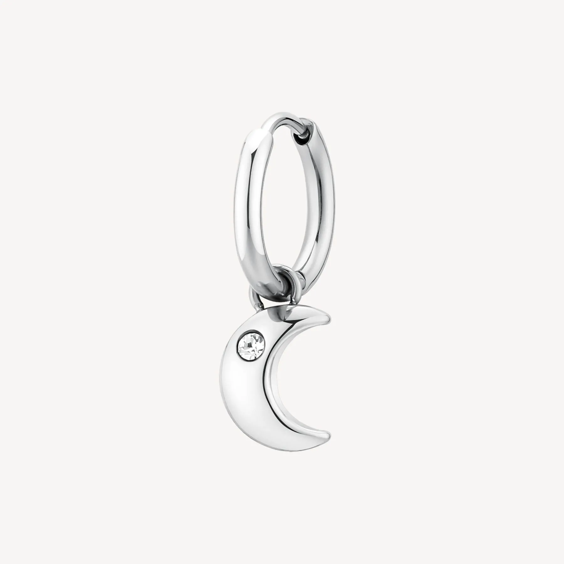 MONORECCHINO BROSWAY CHAKRA BOCCOLA IN ACCIAIO CON PENDENTE LUNA - BHKE135