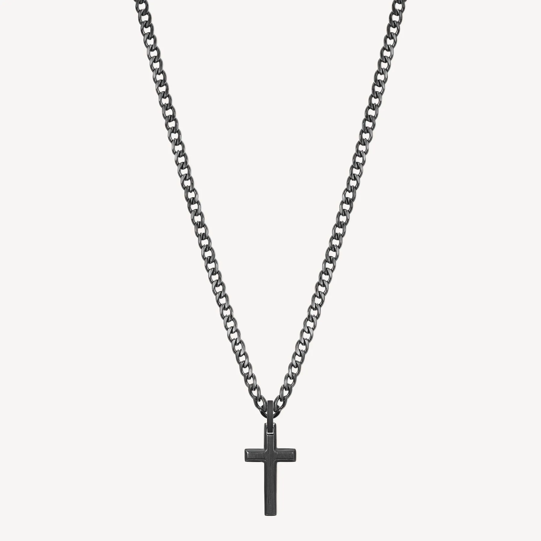 COLLANA BROSWAY INK UOMO PVD NERO CON PENDENTE CROCE - BIK20