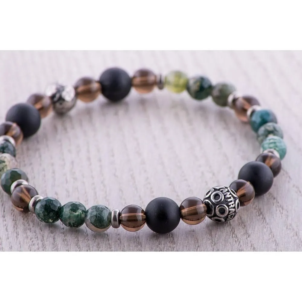 Bracciale Unisex Antracite Bill con Pietre Dure